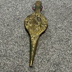 Vintage Brass Fireplace Bellow with Intricate Design